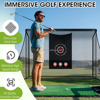 Filet de frappe de golf 10x7 pieds avec 2 barrières latérales, cadre en acier robuste pour entraînement de frappe et de chipping en extérieur