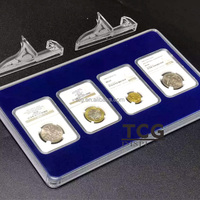 Boîte de présentation et de rangement pour pièces certifiées TCG, acrylique personnalisé, 4 grilles, NGS, ICG, PCGS, pour pièces certifiées, support de plaque