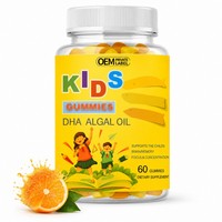 OEM Marque Privée Gummies DHA Huile d'Algues Enfants Omega 3 Cerveau Mémoire Focus Nutrition Fruit 60 Unités