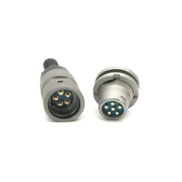 Boîtier en acier inoxydable à montage sur châssis de connecteur audio circulaire U-283/U à 6 broches avec contacts en laiton Courant nominal 5A