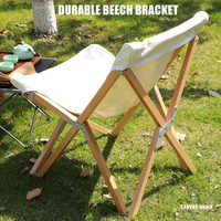 STARRYHEART Chaise de camping pliable en bois pour l'extérieur en toile Chaises de camping pliantes pour patio en bois