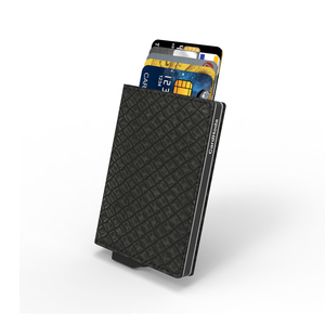 CardHoda Aluminum <b>RFID</b> <b>Blocking</b> <b>Wallet</b> With Genuine Leather Lining Fold Closure Minimalist Design Short Card Holder - Product Image 6
