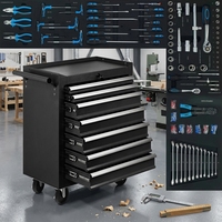 Chariot d'atelier roulant à 7 niveaux en acier inoxydable, capacité de charge 300 kg, OEM OBM MaoRong XR-GW10 pour garage de réparation