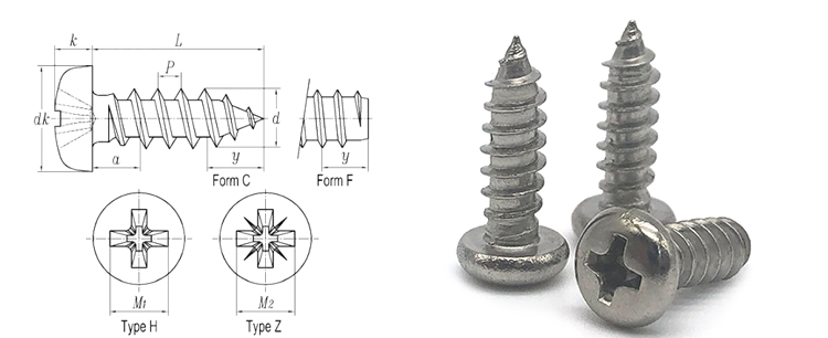 Galvanized Pan Head Concrete Wood Self Tapping Screw For Plastic Stainless Steel Metal roofing