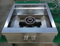 Cuisine extérieure haut de gamme en acier inoxydable 304, îlot barbecue, grille à gaz avec brûleur à LED