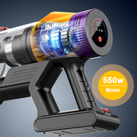 Aspirateur électrique sans fil sans fil à lumière LED d'usine avec fonction sans sac pour voiture UK & US Plug Brushless Motor