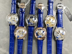 นาฬิกาข้อมือผู้ชาย Jacob and Co ระบบจักรกล ตัวเรือนสแตนเลส สไตล์ฮิปฮอปสุดหรู หน้าปัดใส สายหนัง พร้อมกลไกตูร์บิญอง - Product Image 6