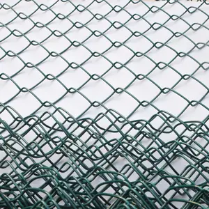 PVC Coated Green Metal Tennis Court Fence Basketball Playground Fence Chain Link Fence
