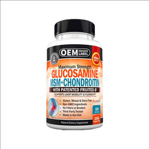 กลูโคซามีน MSM-Chondroitin แคปซูลพร้อมผลิตภัณฑ์เสริมสนับสนุน Fruitex-B ที่ได้รับการจดสิทธิบัตรสําหรับมือหลังเข่าข้อต่อสุขภาพผู้ชายผู้หญิง - Product Image 1