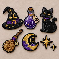 Patchs brodés gothiques APEX, patchs personnalisés avec logo de marque, motif corbeau, chauve-souris, araignée, patchs brodés thermocollants haute densité