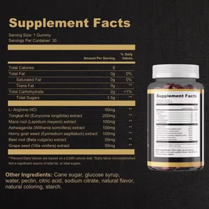 Kräuter-Energie-Nahrungsergänzungsmittel Gummis für Erwachsene Männer zur Leistungssteigerung Tongkat Ali Maca Horny Goat Weed Extrakt 30 Portionen - Product Image 6