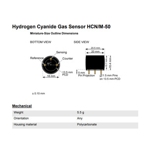Sensor de Gas HCN Membrapor HCN/M-50 0-50 ppm Electroquímico para Detección de Seguridad - Product Image 3