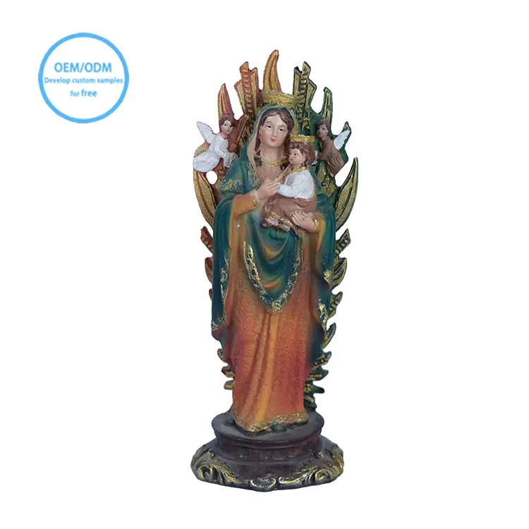 Personalized customization custom antique Europe style polyresin catholic religious blessed virgin mary statue