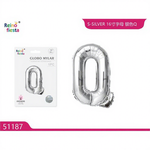 16 Inch <b>Silver</b> Letter Q Mylar <b>Balloon</b> for Party Decorations - Product Image 1