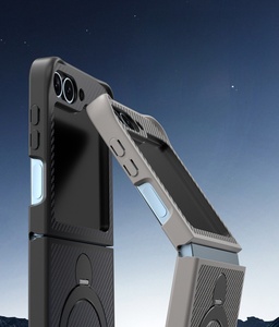 Funda de teléfono con patrón de fibra de carbono para <span class=keywords><strong>Samsung</strong></span> <span class=keywords><strong>ZFold4</strong></span>/5/6 con funda magnética con soporte oculto para <span class=keywords><strong>Samsung</strong></span> ZFLIP3/45/6 - Product Image 6