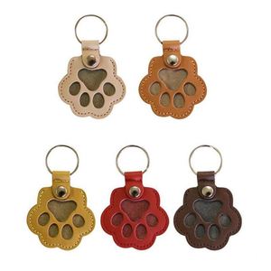 Memorial Pet Hair Keychain Paw-Shaped PU Leather Keepsake Pendant for Dog <b>Cat</b> Fur <b>Gift</b> for Pet Owners - Product Image 1