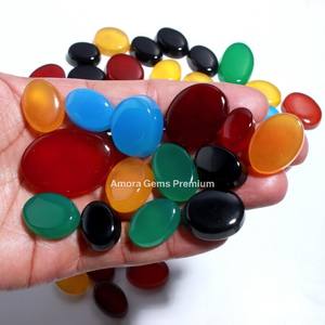 Forma de mezcla de ónix natural y mezcla de colores, cabujón de piedras preciosas sueltas para la fabricación de joyas, piedras negras, blancas y marrones pulidas - Product Image 5