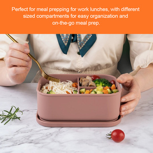 Juego de fiambrera de silicona sin Bpa con aislamiento a prueba de fugas personalizado caja Bento de silicona escolar para niños - Product Image 4