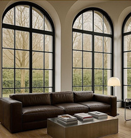 Ventanas Francesas de Aleación de Aluminio Estilo Europeo, Pantallas Plegables Semicirculares Vintage, Ventanas y Puertas Abatibles para Villas y Hoteles