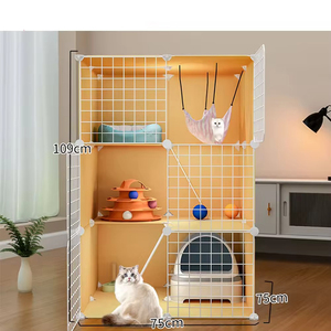 Joysing-Cage pour chat et <span class=keywords><strong>furet</strong></span> d'élevage en fil métallique, assemblage en fer massif, maison de jeu pour chat par le fabricant - Product Image 3
