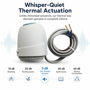 Attuatore Termico Elettrico Normalmente Chiuso 230V per Uso Alberghiero, Design Moderno, Componenti per <span class=keywords><strong>Riscaldamento</strong></span> <span class=keywords><strong>a</strong></span> <span class=keywords><strong>Pavimento</strong></span>, Grado di Protezione IP54, Facile Installazione - Product Image 4
