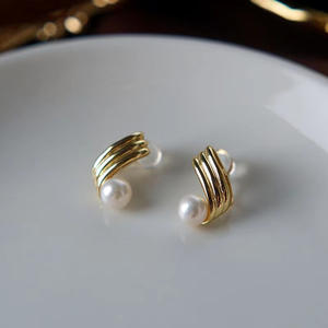 Accesorios de Plata S925 para Perlas DIY, Cuentas Redondas de 7-10 mm, 21832, Base Vacía para Pendientes de Mujer, a la Moda - Product Image 3