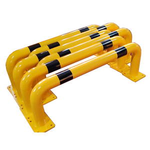 Colonne tubulaire ronde de stationnement <span class=keywords><strong>en</strong></span> métal <span class=keywords><strong>en</strong></span> forme de <span class=keywords><strong>U</strong></span> jaune et noir avec base carrée - Product Image 2