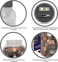 Tirelire numérique, pot d'épargne et tirelire du choix de l'enseignant | Compteur de pièces automatique Totaux de toutes les pièces américaines, y compris les dollars