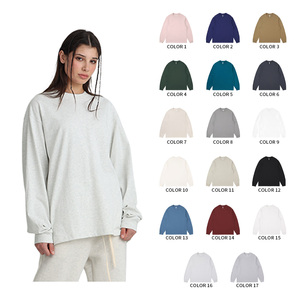 เสื้อแขนยาวทรงโอเวอร์ไซส์ผ้าฝ้ายถักคุณภาพสูง 100% สวมใส่สบาย ระบายอากาศได้ดี แห้งเร็ว เหมาะสำหรับเล่นกีฬาและสวมใส่ลำลอง - Product Image 6