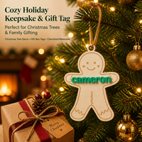 Ornements personnalisés en acrylique et bois en forme d'homme en pain d'épices, cadeaux de Noël, fête de fin d'année, décorations pour l'arbre de Noël, figurines décoratives pour la maison