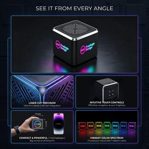 Logo personnalisé pour <span class=keywords><strong>enceinte</strong></span> portable mini cube sans fil 5.0 avec lumière LED RGB, éclairage sur 4 côtés, 3W, cadeau promotionnel - Product Image 5