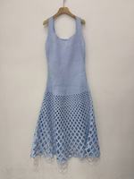 Conjunto de Vestido con Tirantes y Cárdigan de Punto Calado con Diamantes, Elegante Estilo Francés, Novedades Primavera 2026, Siete Colores