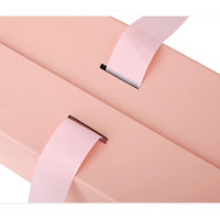 Boîte cadeau en papier magnétique pliable personnalisée, design ruban noir, emballage de luxe pour vêtements, chaussures, cosmétiques