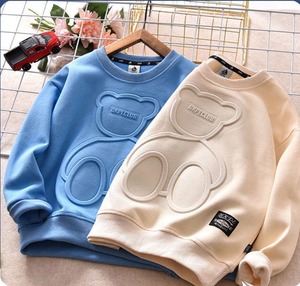 <span class=keywords><strong>Felpe</strong></span> con cappuccio per bebè con orso in rilievo 3d in cotone spesso con stampa Logo 2d invernale di alta qualità <span class=keywords><strong>felpe</strong></span> Oversize in bianco tinta unita Unisex personalizzate - Product Image 2