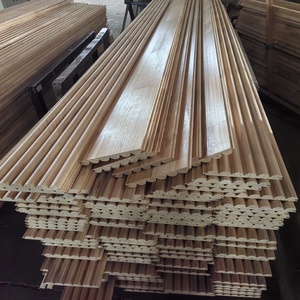 ألواح حائط للتلفاز بتصميم مقضب من الخشب الصلب في الشرق الأوسط ، قشور من كلوريد البولي فينيل - Product Image 1