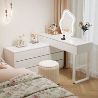Coiffeuse de maquillage française extensible avec rangement pour chambre à coucher