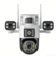 Cámara WiFi Wistino V380 Pro con Tres Lentes PTZ para Exteriores, Seguimiento Automático, Visión Nocturna en Color, Audio Bidireccional, Detección de Movimiento, Cámara CCTV