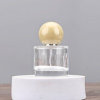 Botol semprot silinder Parfum mewah 30ml, kemasan Botol semprot Parfum wangi kaca dasar berat dengan tutup bulat