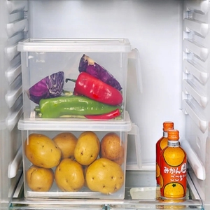 Caja de almacenamiento de alimentos transparente, contenedor de almacenamiento de alimentos con tapa, botes de organización de cocina y despensa de plástico - Product Image 5