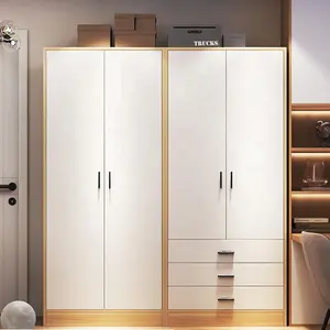 Modern wooden wardrobe bedroom furniture open style storage closet drawer clothes wardrobe cabinet