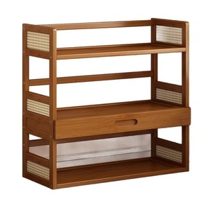 Multi Layer Desktop Storage Shelf 3 Floors With Drawer For Home Office Bookshelf Organizer Rectangle Standing Type - Product Image 5