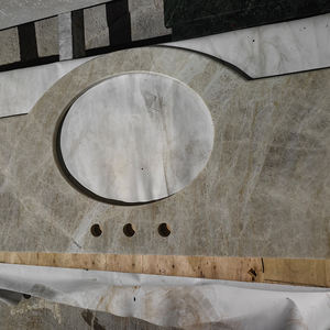 Dalles de quartz naturel de haute qualité TMZ Stone OEM/ODM Taj Mahal, polies, blanches, pour plan de travail de cuisine, îlot, garantie 5 ans - Product Image 3