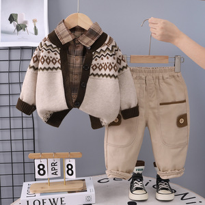 Ensemble de cardigan en tissu peigné décontracté pour garçons de 1 à 5 <span class=keywords><strong>ans</strong></span>, vente en gros - Product Image 3