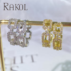 Rakol EP5630 impermeable Hip-Hop aro completo diamante pequeños pendientes joyería - Product Image 6