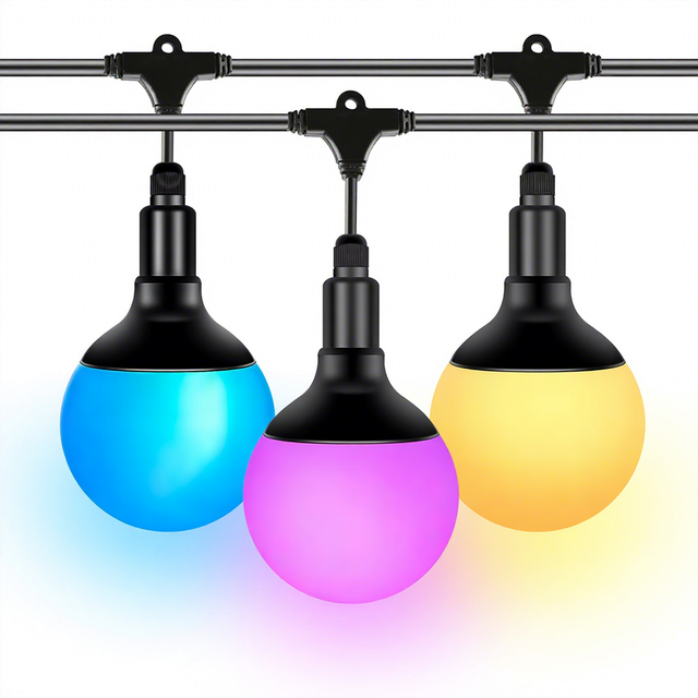 Multicolor LED String Lights Large Bulb Strings Light Outdoor Waterproof Smart String Lights for Patio, Backyard