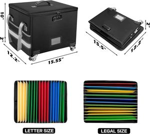 Portable Office File Cabinet Multifunctional Classic Design <b>Lockable</b> Fireproof Foldable Rolling <b>Storage</b> Sundries - Product Image 6