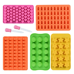 Moules à gâteau en silicone, 5 pièces, forme cœur, étoile, lapin, plateau de cuisson pour la maison, la cuisine, les fêtes, la préparation de desserts, résistant au four - Product Image 1