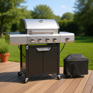 Barbecue au gaz propane Db 4 brûleurs en acier inoxydable avec brûleur latéral pour barbecue extérieur, camping, capacité 5 personnes - Product Image 2