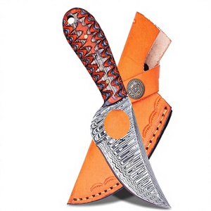 Couteau artisanal en acier Damas avec manche en bois - Lame fixe de 7 pouces, pointe clip, couteau de chasse/camping EDC - Product Image 6