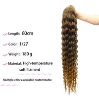Perruque queue de cheval bouclée pour femmes européennes et américaines, en fibre synthétique africaine, avec cordon de serrage et clip, élastique, 80 cm, pour le commerce transfrontalier